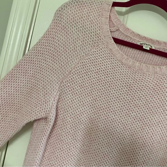 MERONA • Light Pink Long Sleeve Knit Crewneck Sweater - Picture 3 of 6